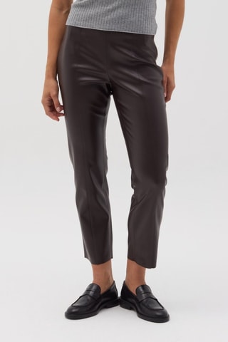 Pantalón 7/8 de tiro alto - Marrón