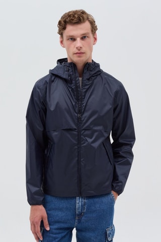 Impermeable con capucha - Azul marino
