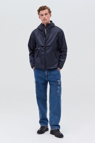 Impermeable con capucha - Azul marino