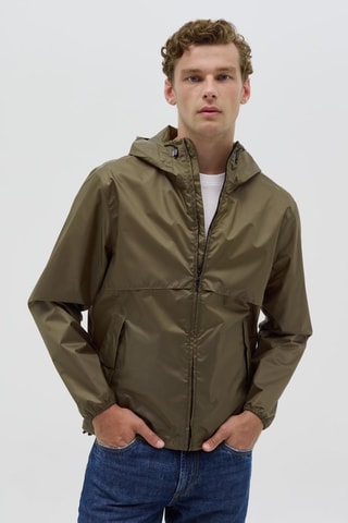 Impermeable con capucha - Verde oliva