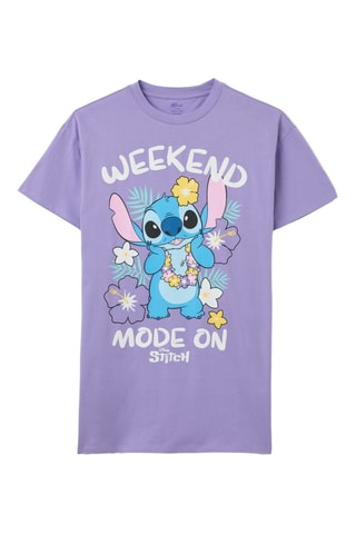 Camisón de algodón orgánico Stitch Lilo y Stitch Disney - Malva