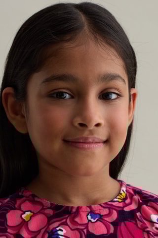 Vestido avolantado - Fucsia y violeta