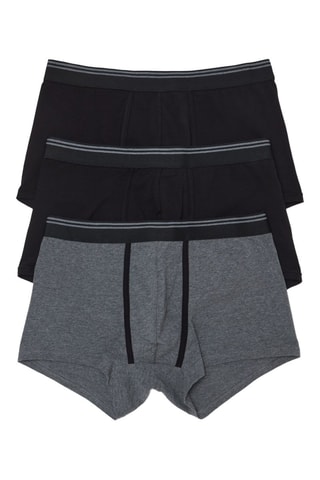 3 bóxers de algodón orgánico - Gris y negro