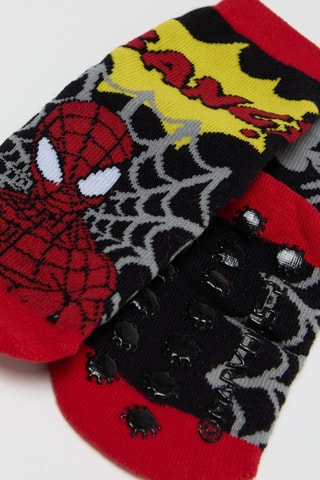 Calcetines antideslizantes de algodón orgánico Spider-Man Los Vengadores Marvel - Rojo