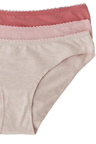 3 bragas - Rosa y beige