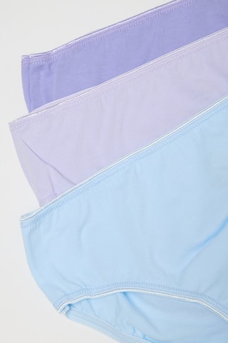 5 bragas de algodón orgánico - Celeste y violeta