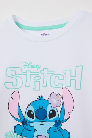 Pijama de algodón orgánico Stitch Lilo y Stitch Disney - Blanco y azul