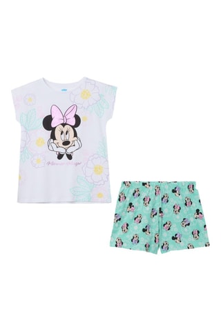 Pijama de algodón orgánico Minnie Disney - Blanco y verde