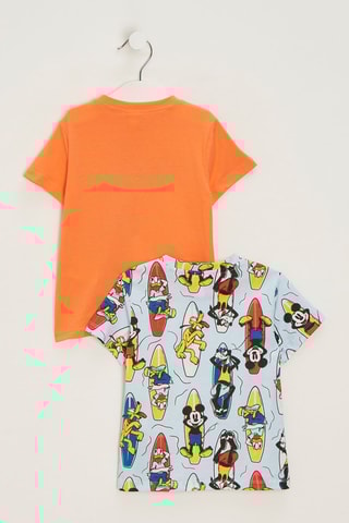2 camisetas Mickey Disney - Naranja y celeste