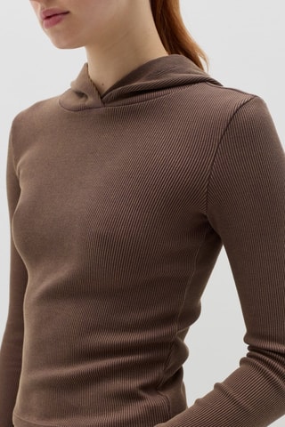 Camiseta con capucha - Marrón