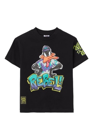 Camiseta Pato Lucas Looney Tunes - Negro