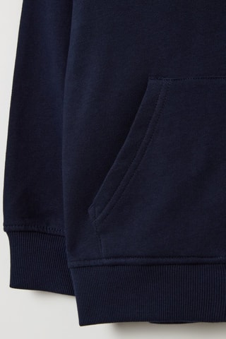 Sweat com capuz em algodão biológico - Azul-marinho