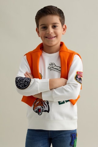 Sudadera - Blanco y beige