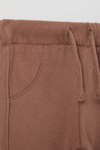 Sudadera y pantalón de algodón orgánico - Beige y marrón