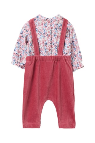 Camiseta y peto de terciopelo - Rosa