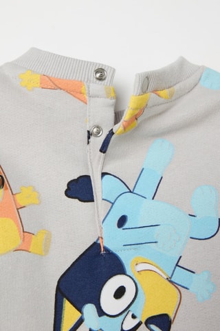 Camiseta y pantalón de algodón orgánico Bluey y Bingo Bluey - Gris y azul