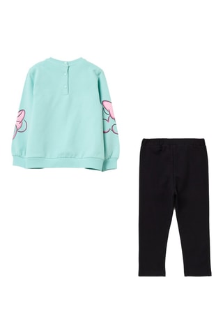 Sudadera y pantalón Minnie Disney - Verde claro y negro