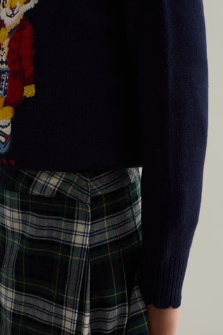 Falda plisada - Negro y verde claro