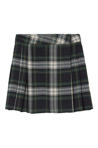 Falda plisada - Negro y verde claro