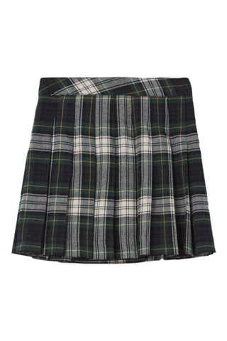 Falda plisada - Negro y verde claro