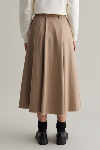 Falda plisada - Marrón