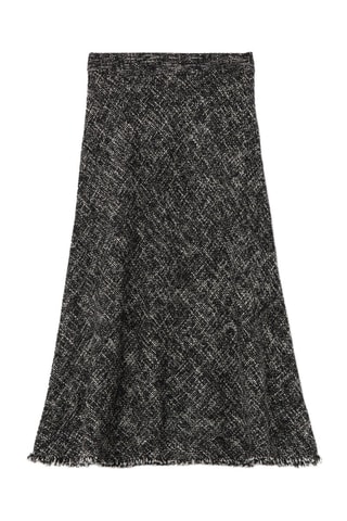 Falda midi de talle alto - Negro