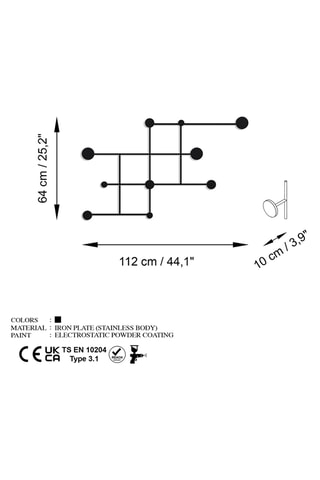 Porte-manteau -  Noir - 112 x 64 x 10 cm