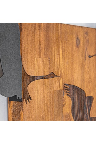 Décoration murale en bois Legendary - 73 x 42,5 cm - Noir et naturel