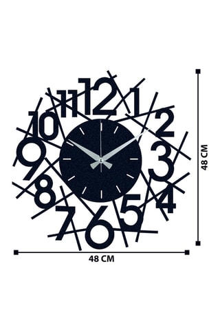 Reloj mural Rasputin - Negro - 48 x 48 cm