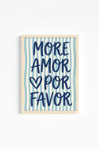 Tableau en bois massif - Bleu - 33 x 48 cm