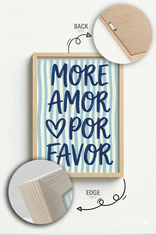 Tableau en bois massif - Bleu - 33 x 48 cm