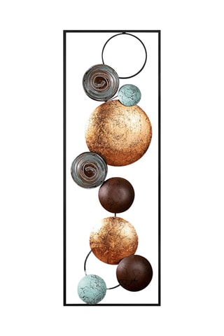 Décoration murale Textured - 32 x 90 x 4 cm - Doré et bleu