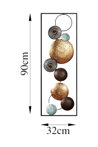 Décoration murale Textured - 32 x 90 x 4 cm - Doré et bleu