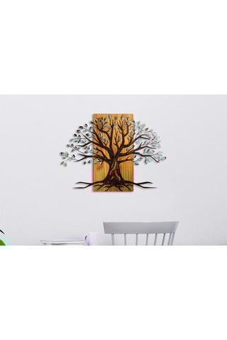 Décoration murale en bois Willow - 80 x 58 cm - Naturel et noir