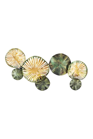 Décoration murale Metal Art - Kaki et doré - 74 x 38 x 5 cm