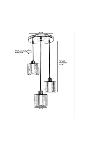 Lámpara de techo Yeni Sahra - Bronce - 3 x 60 W 