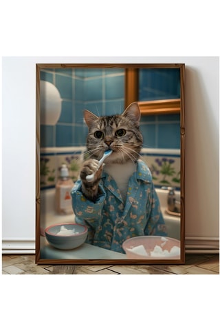 Peinture décorative encadrée en MDF Cyprien - 50 x 70 cm