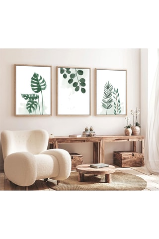 3 tableaux Huhu193 - Vert et blanc - 70 x 50 cm