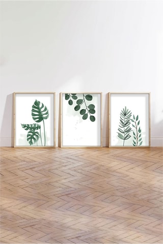 3 tableaux Huhu193 - Vert et blanc - 70 x 50 cm