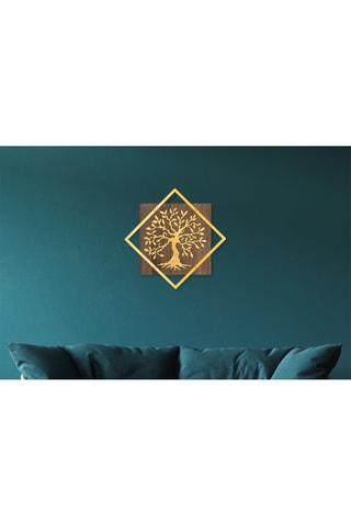 Décoration murale - Naturel et doré - 54 x 54 cm