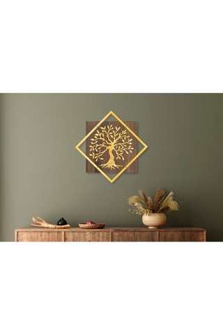 Décoration murale - Naturel et doré - 54 x 54 cm