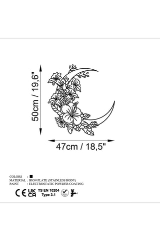 Décoration murale - 50 x 47 cm - Noir