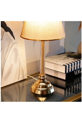 Lampe à poser Ayd - Doré et beige - 60 W