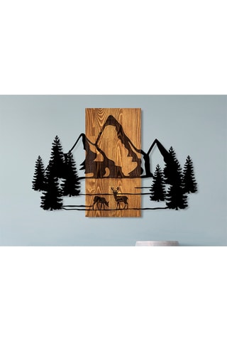 Décoration murale en bois Natural habitat - 87 x 57 cm - Naturel et noir