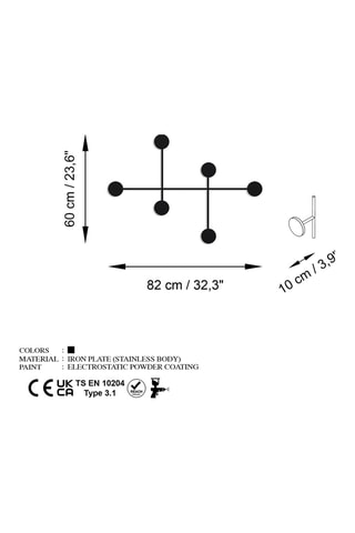 Porte-manteau mural Dama - 82 x 60 x 10 cm