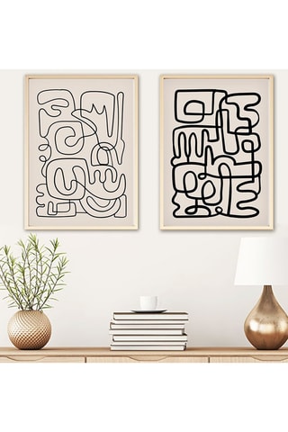 2 tableaux en bois massif Huhu184 - 50 x 70 cm