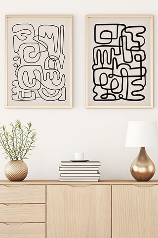 2 tableaux en bois massif Huhu184 - 50 x 70 cm