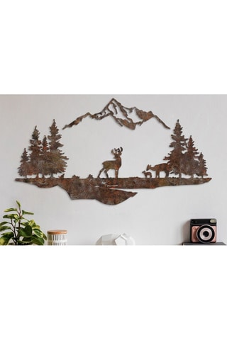 Décoration murale Rusty Landscape 1 - Laiton antique - 38 x 70 cm - 38 x 70 cm