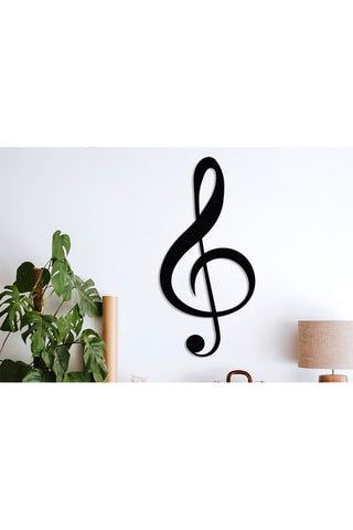 Adorno mural Treble Clef - Negro - 28 x 59 cm