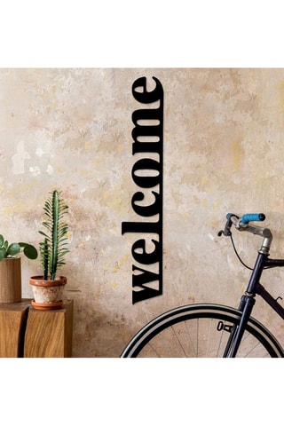 Adorno mural Welcome-5 - Negro - 18 x 98 cm
